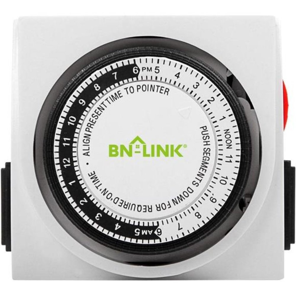 Heavy Duty Mechanical 24 Hour Timer Dual Outlet 3-Prong Accurate Indoor